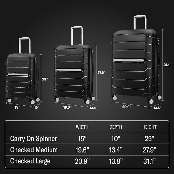 Samsonite Freeform 28-Inch Large Luggage with Dual 360° Spinner Wheels - Checked Suitcase - TSA Lock, Airline-Approved - Lightweight Durable Polypropylene Expandable Hardshell - White