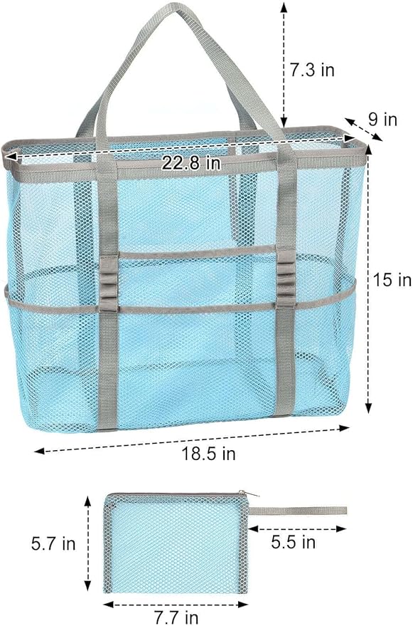 Mesh Beach Bag Vacation Essentials - Large Tote Pool Bag for Women Vacation Essentials Beach Accessories
