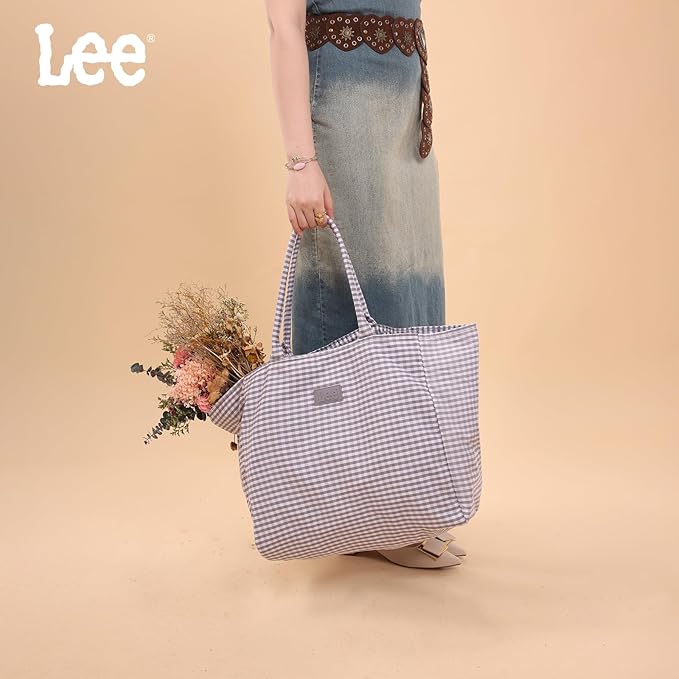 Montana West x Lee Extra Large Soft Cotton Tote Bag for Women Thick Lightweight Shoulder Bag Reusable Grocery Bag