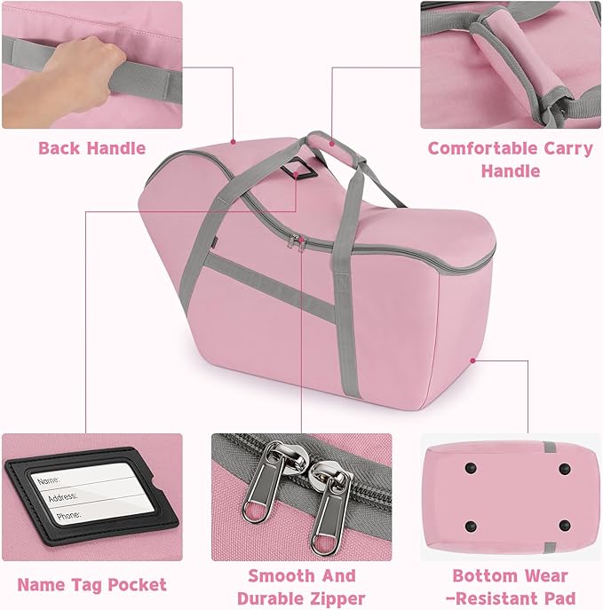 Padded Car Seat Bag Compatible with most Nuna Pipa car seats, UPPAbaby MESA V2 without Base & Chicco KeyFit 30 and base, Car Seat Travel Bag for airplanes