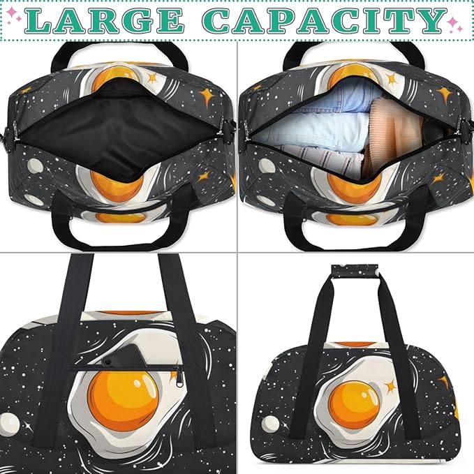 Space Eggs Kids-Duffel-Bags Gymnastics Dance Bag Carry-On Overnight Travel Gym Lightweight Dance Sports Bags For Girls Boys Kids，
