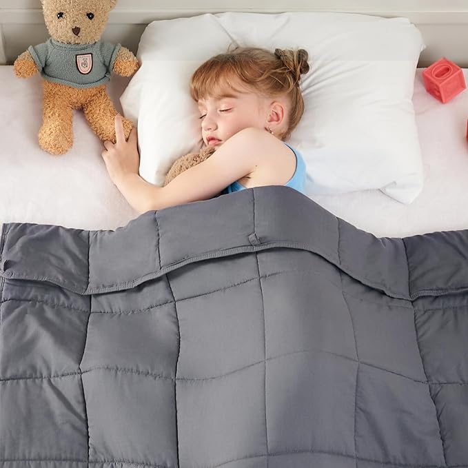 yescool Weighted Blanket 10 Pounds Twin Cooling Weighted Lap Blanket, Grey Heavy Blanket for Sleeping, Weighted Throw Blanket Gifts for 80-110lbs, 40" x60