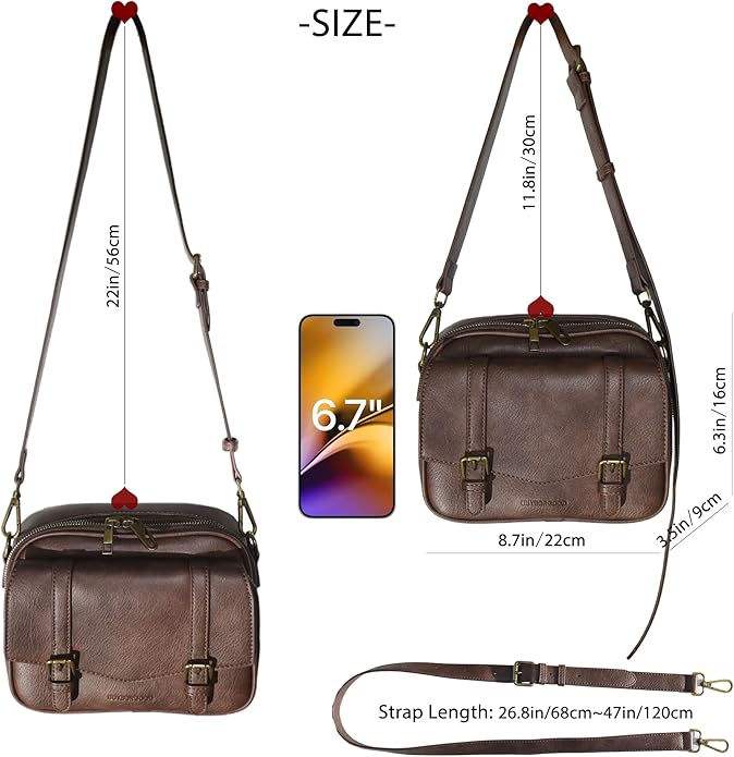 Women‘s Anti Theft RFID Blocking Small Vegan Leather Crossbody Bag Travel Purse With Built In Wallet Messenger Bag