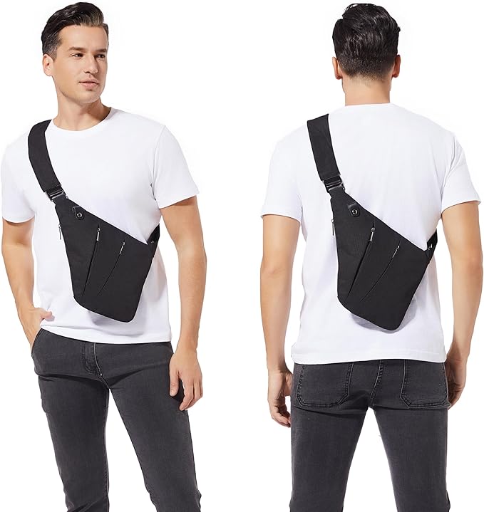 VADOO Sling Bag for Men and Women, Anti theft Crossbody Bag Lightweight Shoulder Chest Bag for Travel Gym Running