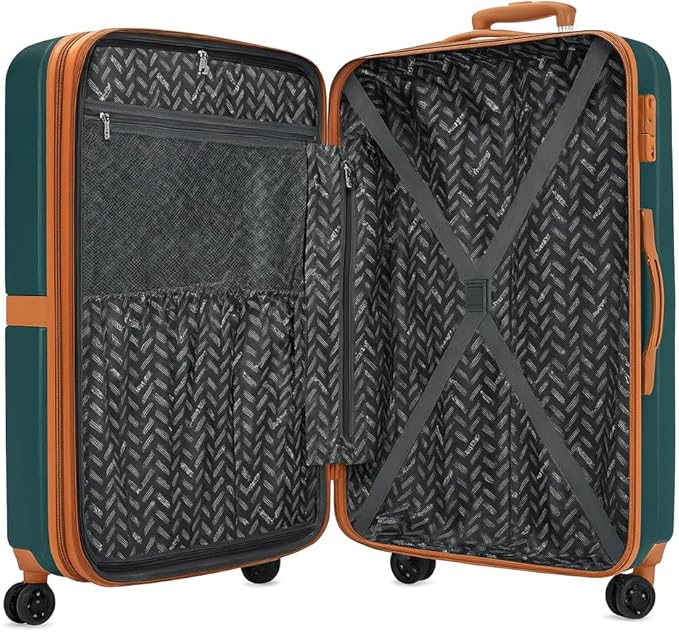 World Traveler Garland Lightweight Hardside 28-Inch Expandable Spinner Luggage with TSA Lock - Green