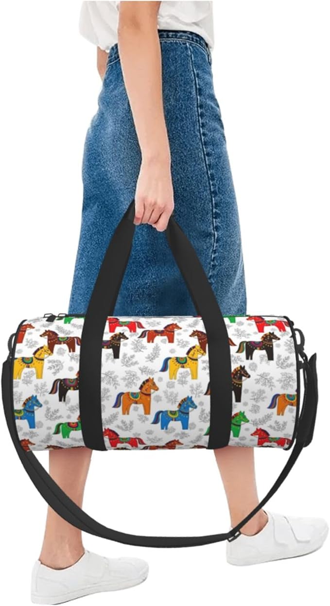 Gym Bag for Men Duffle Bag Travel Lightweight Weekender Bag Dala Horses for Travel Sports Gym