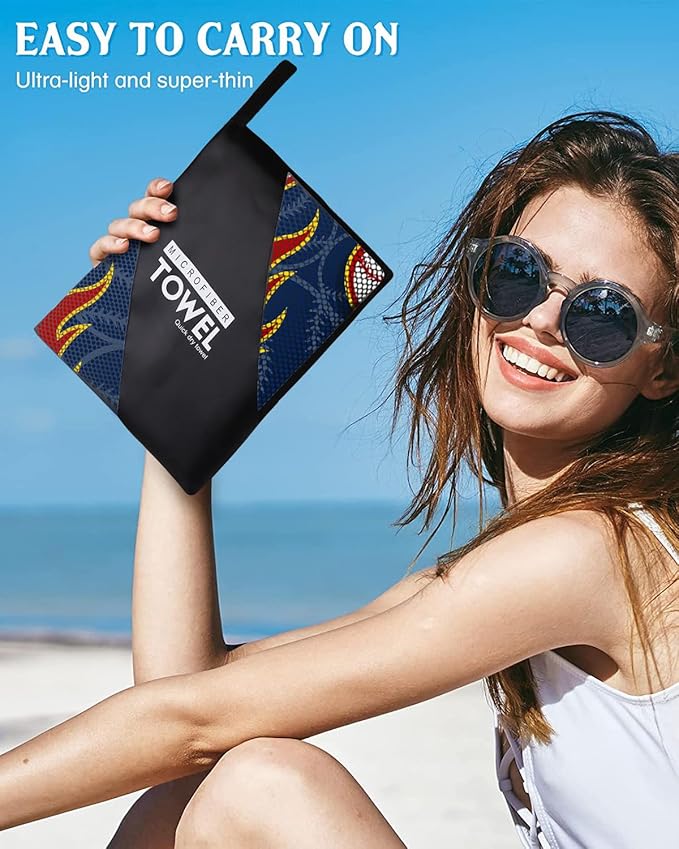 Flame Baseball Pattern Beach Towel 36"x72" Quick-Dry Sand-Free Soft Microfiber Pool Camping Travel