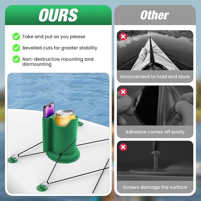 Kayak Cup Holder, Cup Paddle Board, Paddle Board Accessories Surfboards, Canoes and Kayak Accessories for Types of Cup Bottle Drink