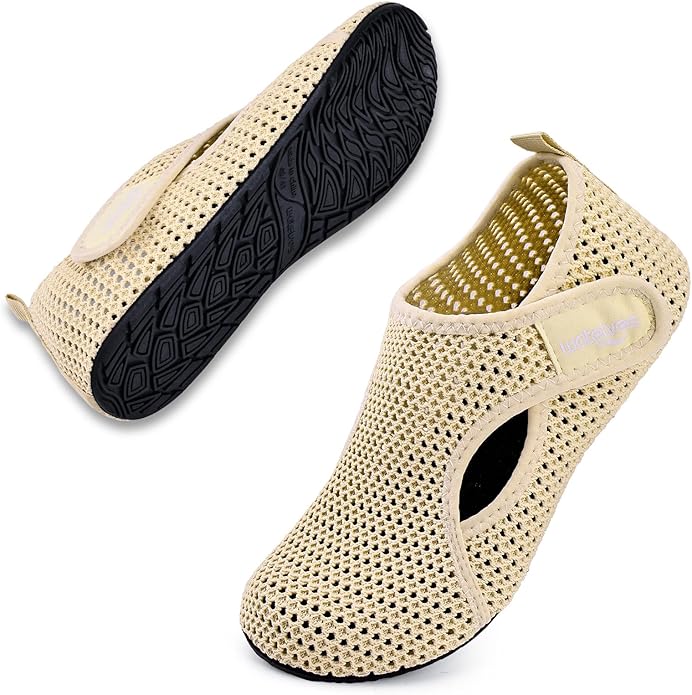 WateLves Water Shoes for Women Men Swim Beach Aqua Socks House Slippers Quick Dry Barefoot Travel Shoes with Adjustable Magic Tape for Pool Diving Boating Yoga
