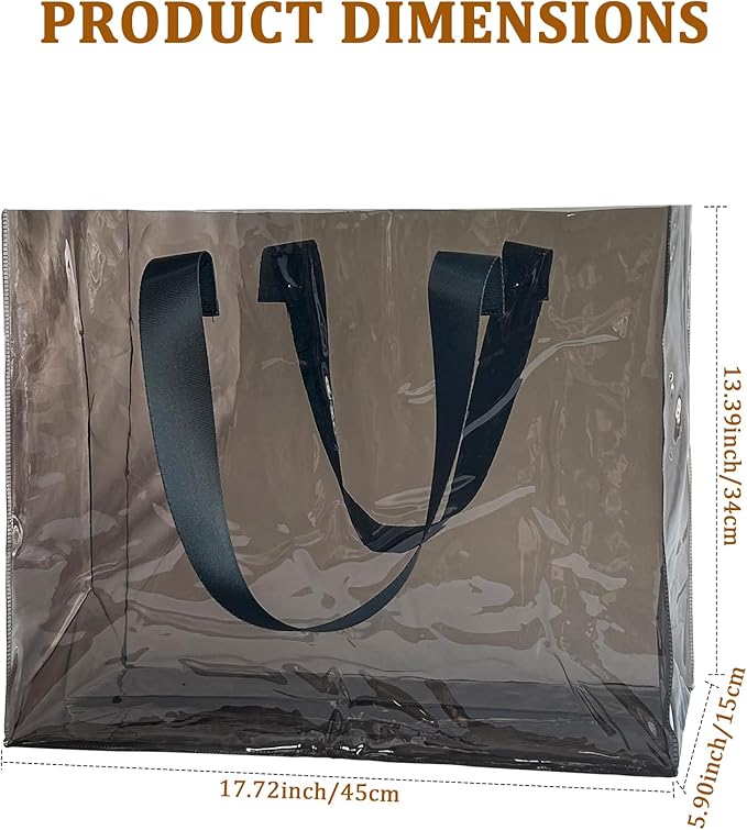 Holographic PVC Beach Bag Waterproof - 18×13×6inch Large Clear Tote for Women Men Pool Travel Sandproof Carry All