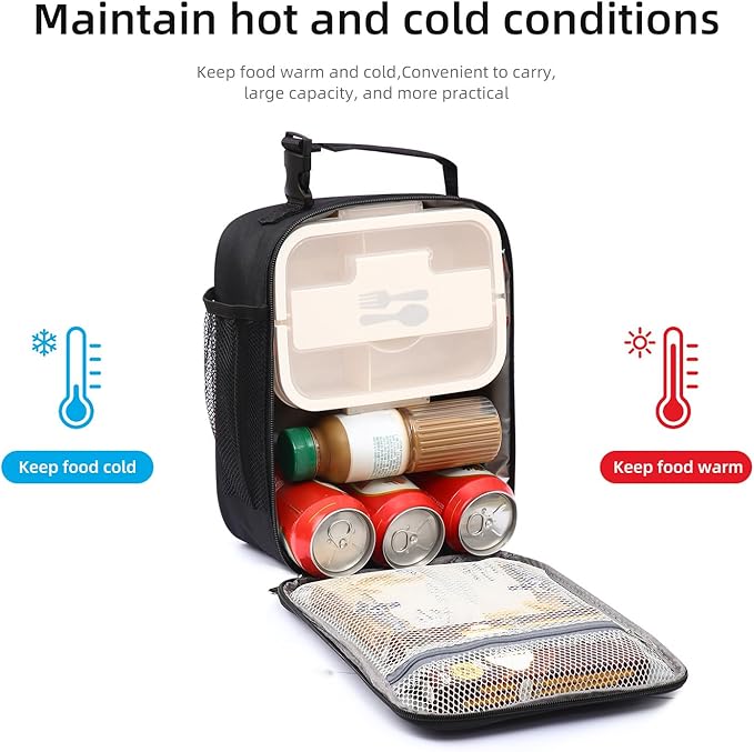 Lunch box Lunch bag for men women Insulated Lunchbox Lunch bags for Work Picnic Travel (Thicken blue)