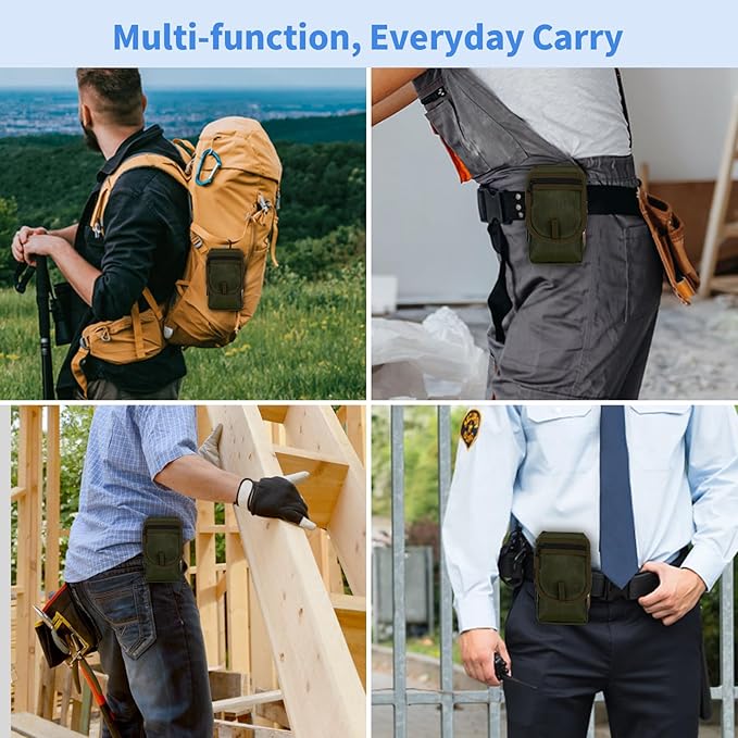 KENOBEE Belt Tool Pouch, Multitool Organizer Electrician Holster Nylon Tactical Pocket Attachment Utility Sheath Bag Tradesman Pro Maintenance Tool Sleeve for EDC Gears Cellphone