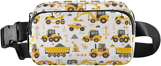 Kawaii Vehicles Tractors Excavator Fanny Pack for Women Men Water Resistant Fashion Waist Packs with Adjustable Strap Belt Bag for Travel Workout Jogging Hiking 21219412