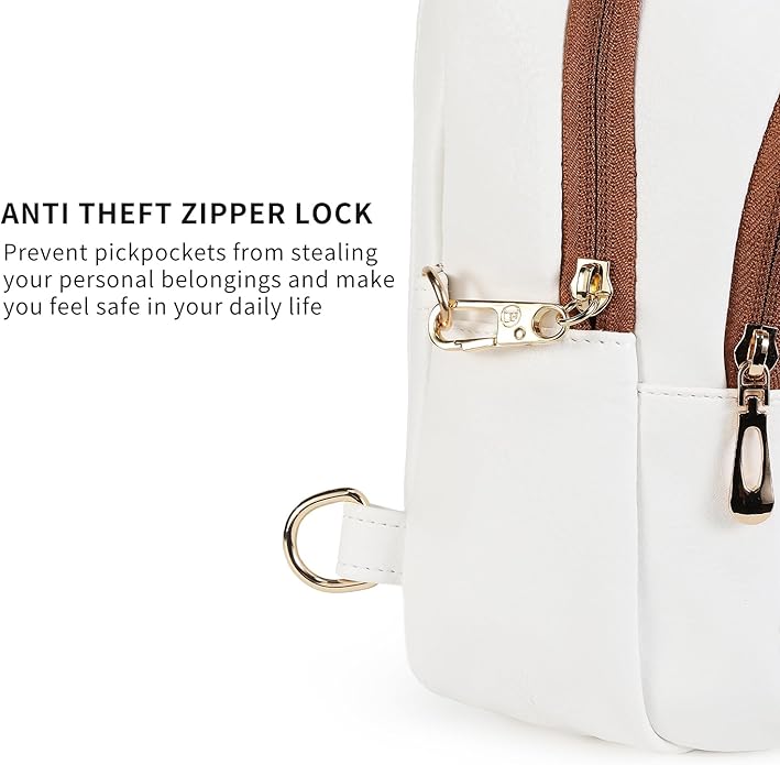 Crossbody Purses Bags for Women Travel, Anti Theft RFID Blocking Sling Chest Bag, Small Vegan Leather Purse for Casual