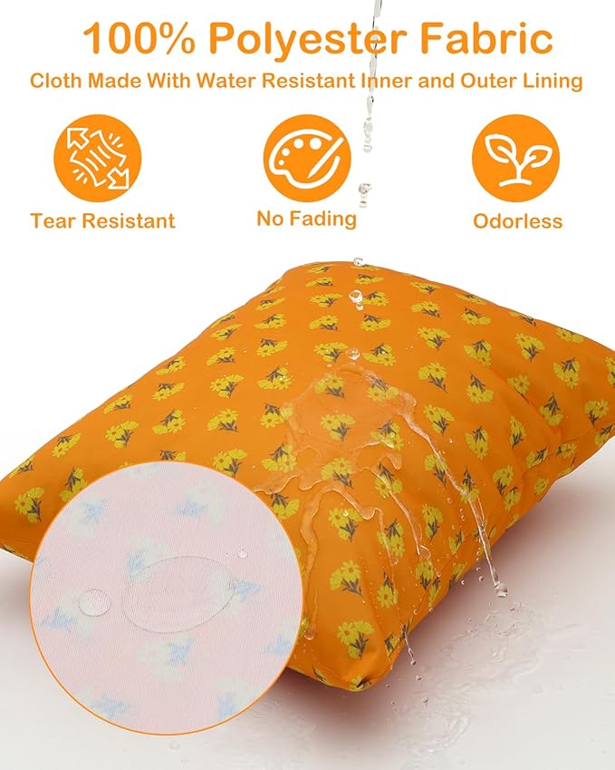 ALVABABY 3pcs Cloth Diaper Wet Dry Bags Waterproof Reusable with Two Zippered Pockets Travel Beach Pool Daycare Soiled Baby Items Yoga Gym Bag for Swimsuits or Wet Clothes 3L-ZM30
