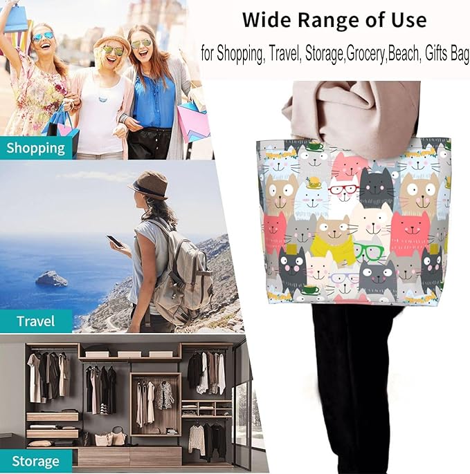 Tote Bag for Women Large Beach Bag Reusable Grocery Bags Handbag for Travel Shopping