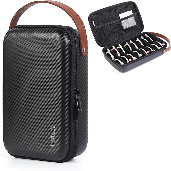 Luxtude Travel Sunglasses Organizer Case for Women Men, Glasses Case Multiple Pairs w/Adjustable Slot, Sunglass Storage Cases