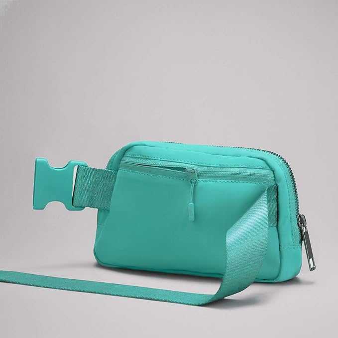 Waist Belt Bag for Women Lulu Dupes Mini Small Crossbody Purse Sling Cute Fashion Waterproof Fanny Pack Over The Shoulder Bags Fashionable Travel Running Belt Pouch Bum Bag Peppermint Green