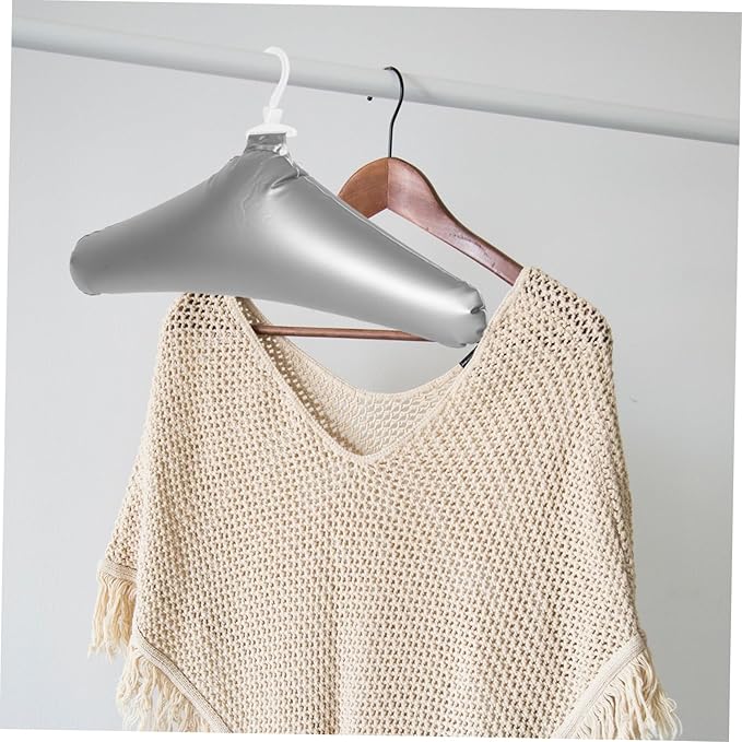 Healifty Portable Foldable PVC Inflatable Clothes Hangers Hotel Travel Space-Saver Anti-Wrinkle for Home Outdoor