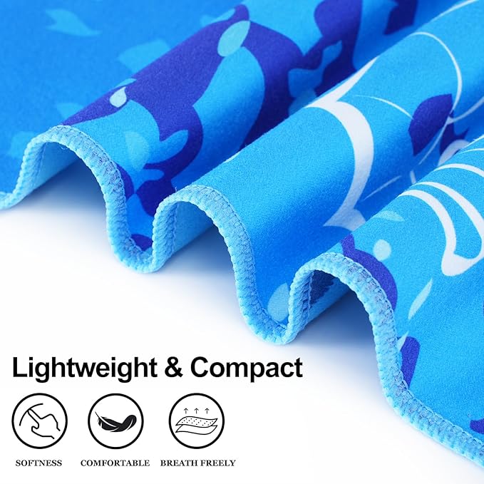 Lightweight Thin Microfiber Beach Towel Oversized Quick Dry Compact Sandproof Clearance Towels Sand Free Camping Swimming Pool Easy Pack Travel Accessories Essentials Women Adults Starfish Conch