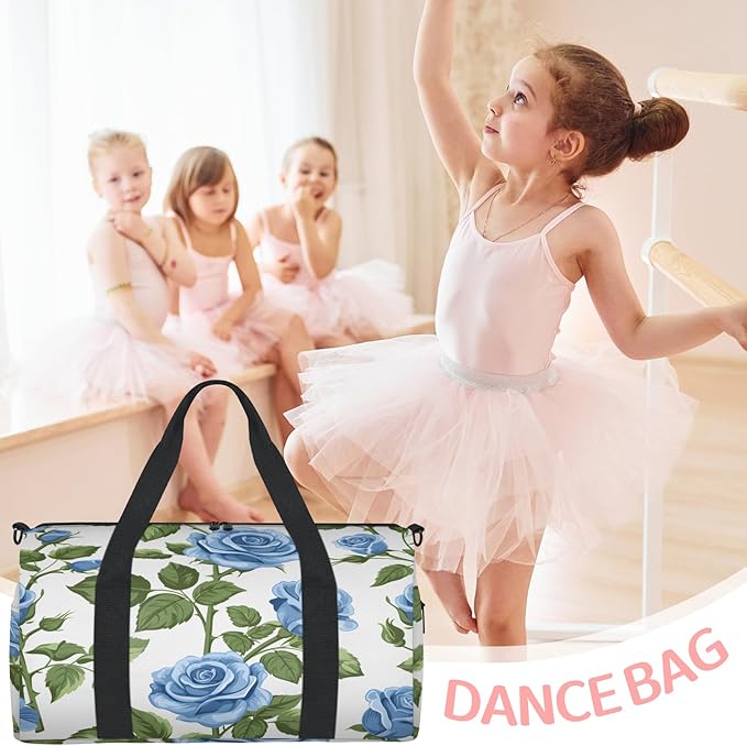 Blue Roses Travel Duffle Bag for Women Men, Overnight Weekender Bag, Carry on Tote for Sport Gym