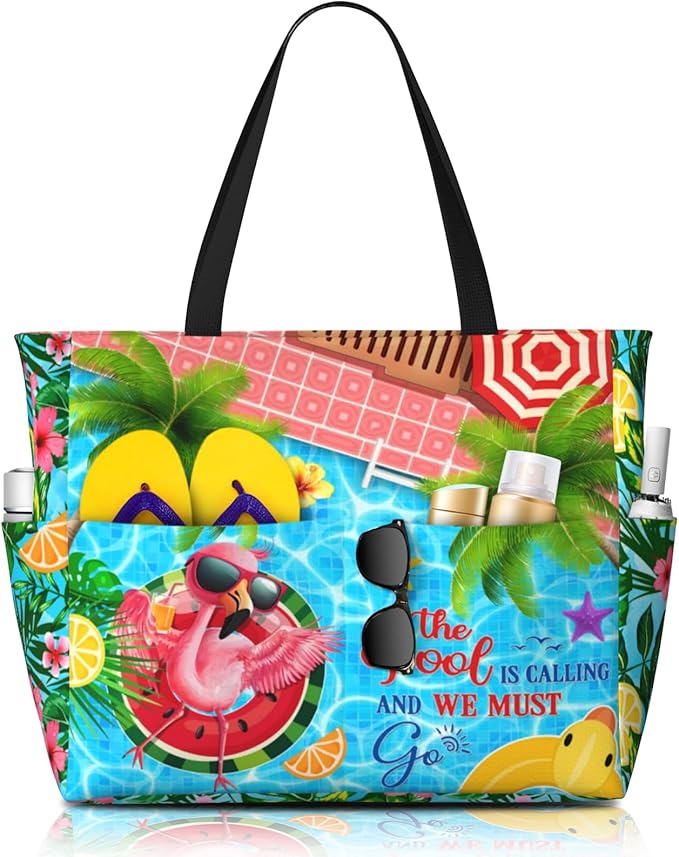 Large Beach Tote Bag Beach Bag Waterproof Sandproof Lightweight Women Tote