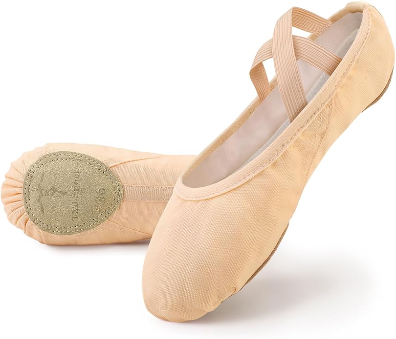 TXJ Sports Ballet Shoes for Women Girls, Women's Ballet Slipper Canvas Dance Shoes Split Sole Yoga Dance Flats