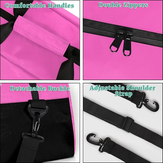 Custom Name Gym Duffel for Kids,Personalized Sports Bag Lightweight Gym Bags for Boys & Girls,Fitness Travel Weekender for Travel, and Workout Pink