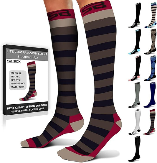 SB SOX Lite Compression Socks for Men & Women (15-20mmHg) – Best Compression Socks for Travel, Sports, and Daily Wear - XXL Sizes too!