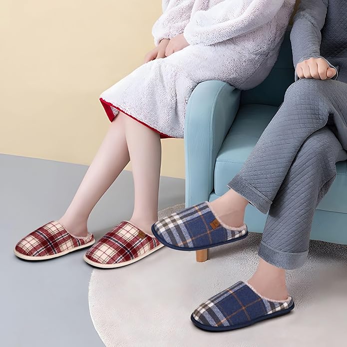 COFACE Mens Cozy Memory Foam Scuff Slippers Casual Slip On Warm House Shoes Indoor/Outdoor Sandal Slippers With Arch Support Rubber Sole Size 7-15