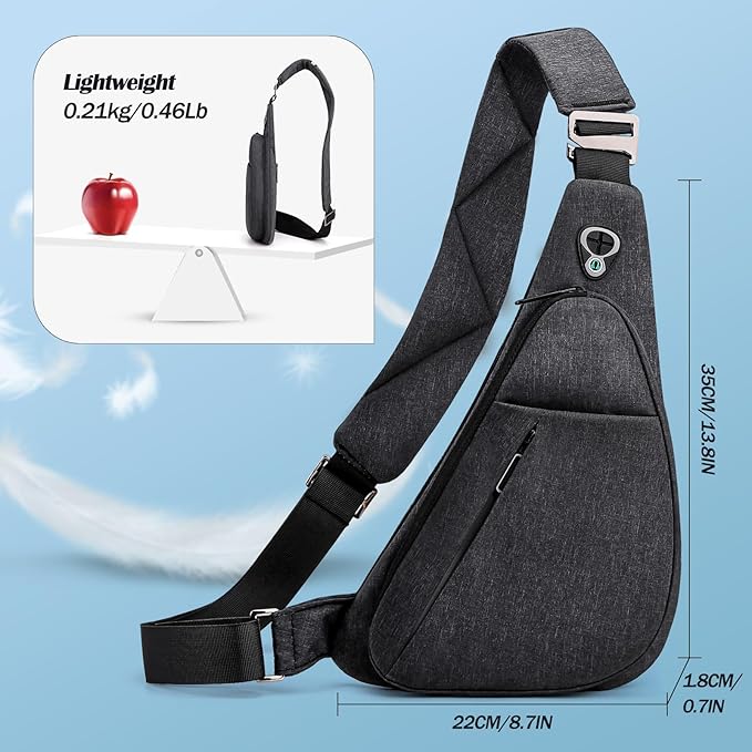 Crossbody Bag Anti-Theft Lightweight Casual Shoulder Backpack Sling Chest Bag Belt Rucksack for Travel Bicycle Sport