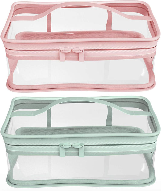 Makeup Bag Zipper Waterproof Portable Travel Storage Pouch 2 Pcs