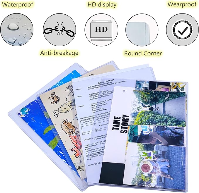 14 PCS 8.5" x 11" Rigid Print Protectors,Clear Plastic Page Protectors,Clear Rigid Top loaders,Plastic Paper Sheet Protectors for Photos,Documents,Contracts,Birth Certificate Protector (14)