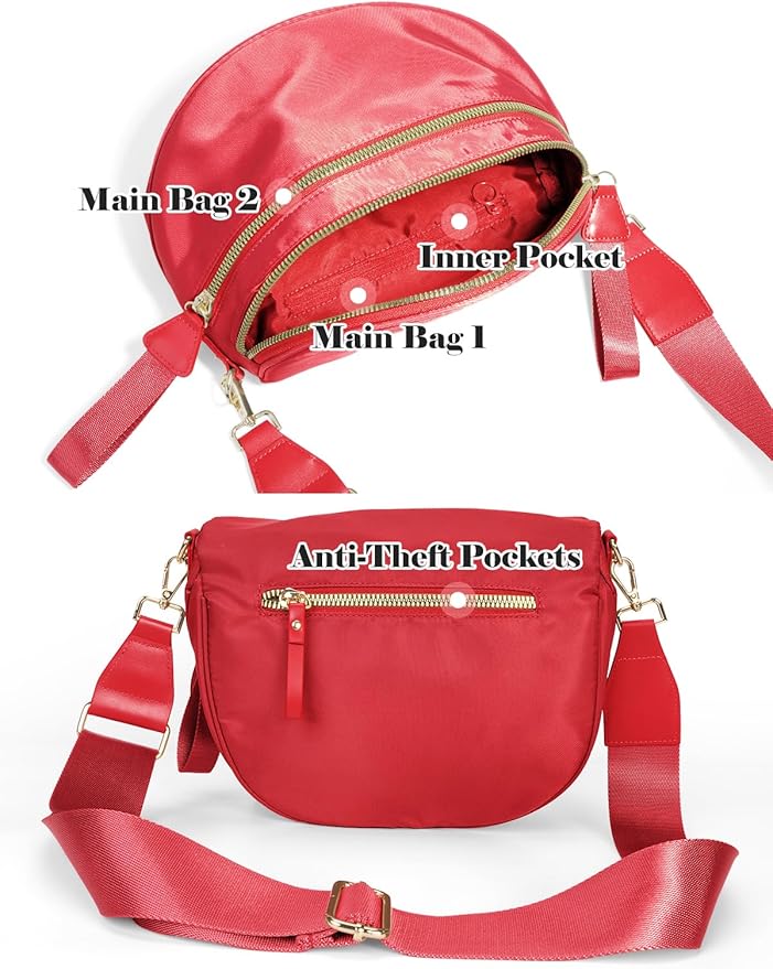 Pure Colour Crossbody Bag Bum Bag for Women,Spacious Purse Fanny Packs Belt Bag,Oversized Bum Bag (Colour Bum Bag-Red)
