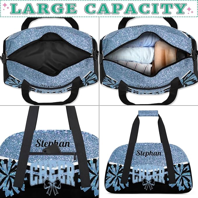 Blue Cheer-Bag for Girls Customized Cheer-Gifts with Name Cheerleading Bag Gym-Duffel-Bag for Cheerleader