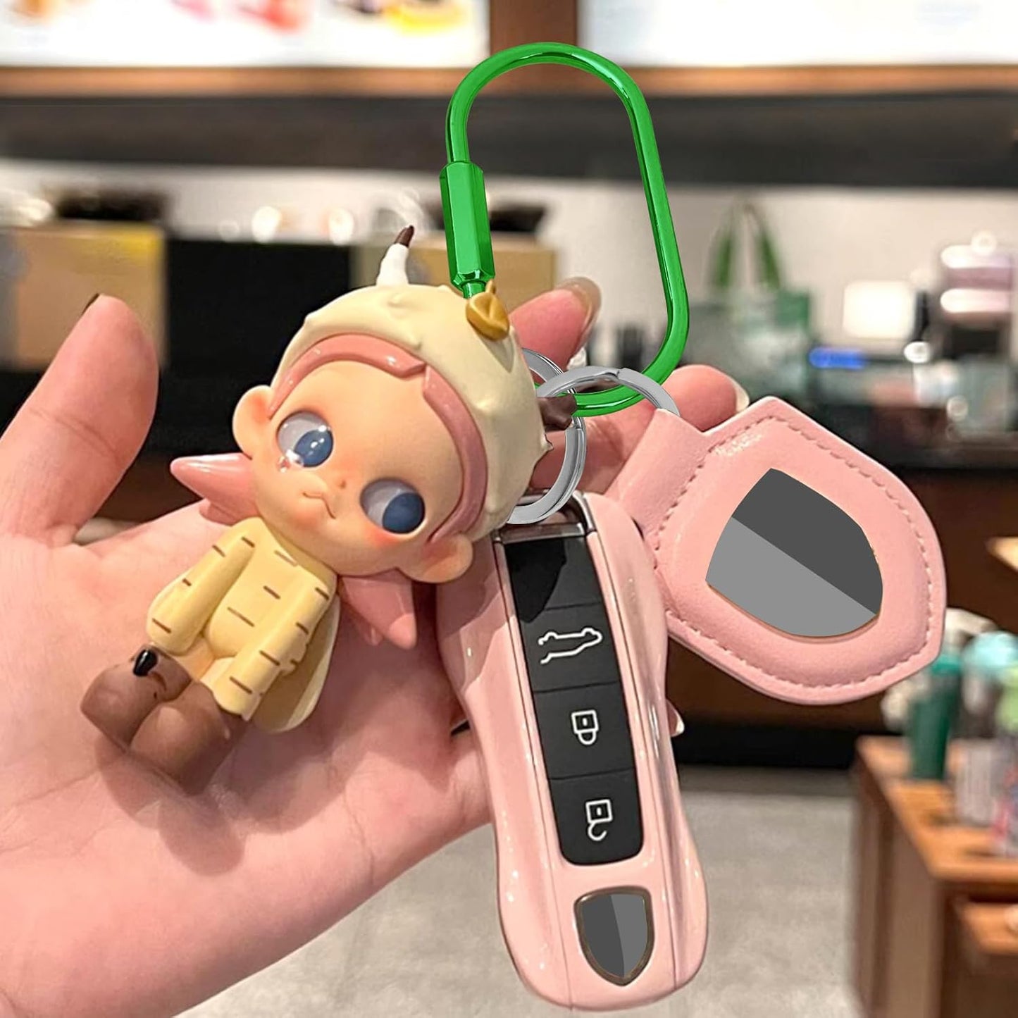 Key Chain, Brass Key Rings 2 Pack Screw Lock Key Organizer with 4 Rings Carabiner Keychain Clip for Men and Women