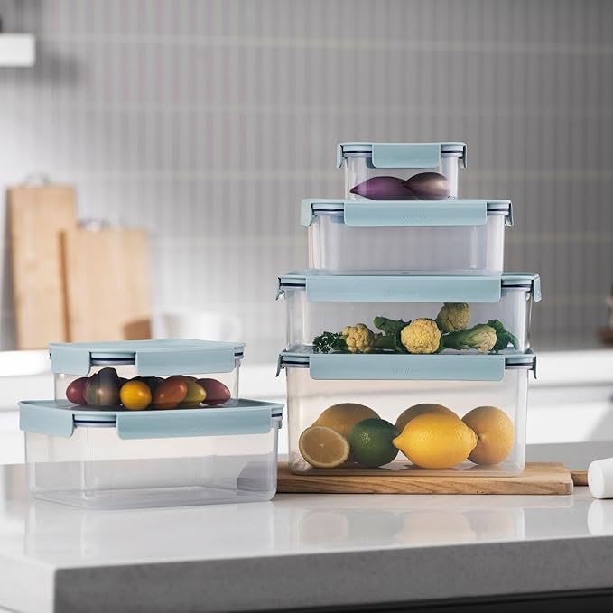 LocknLock Classic-Plus Plastic Food Storage Container | Airtight Plastic Food Storage Containers with Lids | BPA Free Stackable Food Storage for Meal Prep, Leakproof, Freezer & Dishwasher Safe, 910ml