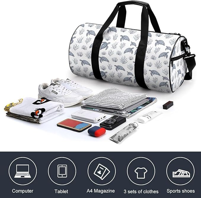 Workout Lightweight Duffel Bags Sea Turtle Durable Travel Gym Sports Bag Carry On Weekender Overnight Bag