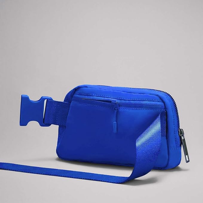 Fanny Pack Cross Body Bag Small Crossbody Bags for Women Men Trendy Nylon Waterproof Mini Purse Travel Running Belt Lulu Dupes Bum Hip Chest Waist Pack Side Bag Must Have Blue