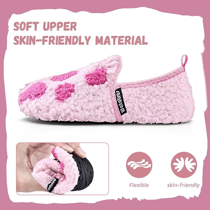 WateLves Kids Toddler Slippers Boys Girls House Shoes Slip on Sock Slippers Lightweight Winter Indoor Outdoor Walking Shoes