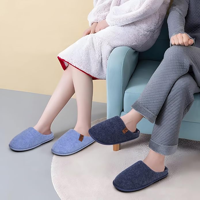 COFACE Unisex Mens Womens Cozy Memory Foam Scuff Slippers Casual Slip On Warm House Shoes Indoor/Outdoor Felt Sandal Slippers Size 4-15