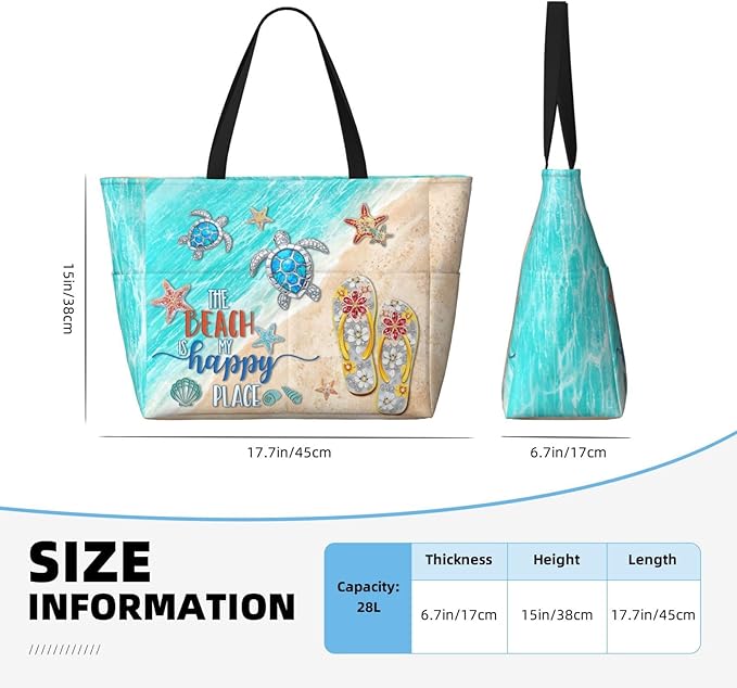 Beach Bag Tote Bags Waterproof Sandproof for Women Large Beach Tote Bag Foldable with Pockets for Weekend Vacation