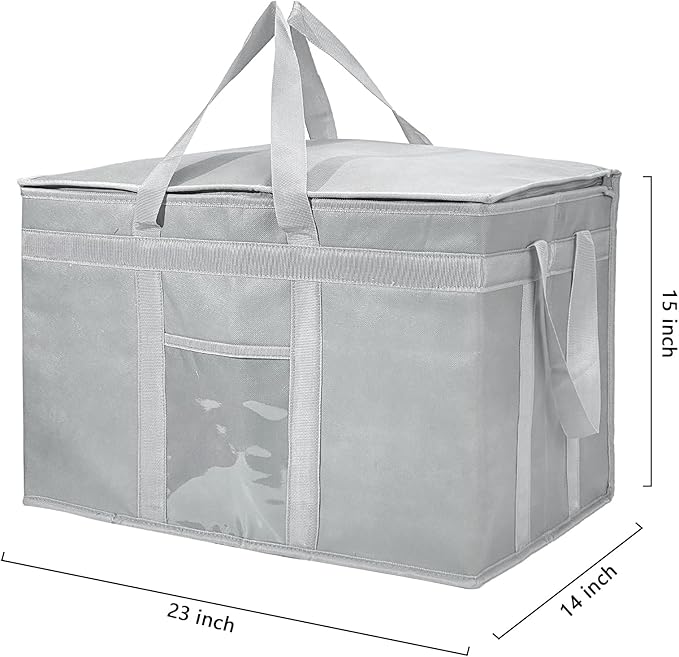 Yalin XXXL Large Insulated Cooler Bag, Styrofoam Cooler of Keep Food Hot or Cold, Reusable Double Zipper Food Delivery Bag for Grocery Shopping, 23" W x 15" H x 14" D
