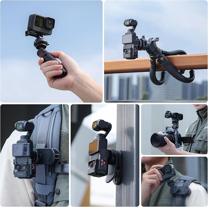 ULANZI CK02 Cka Quick Release Camera Backpack Mount Clip, Magnetic Mount Stand with Standard 1/4" Thread for GoPro Hero, Insta360, DJI Osmo, Action Cameras, Smartphones