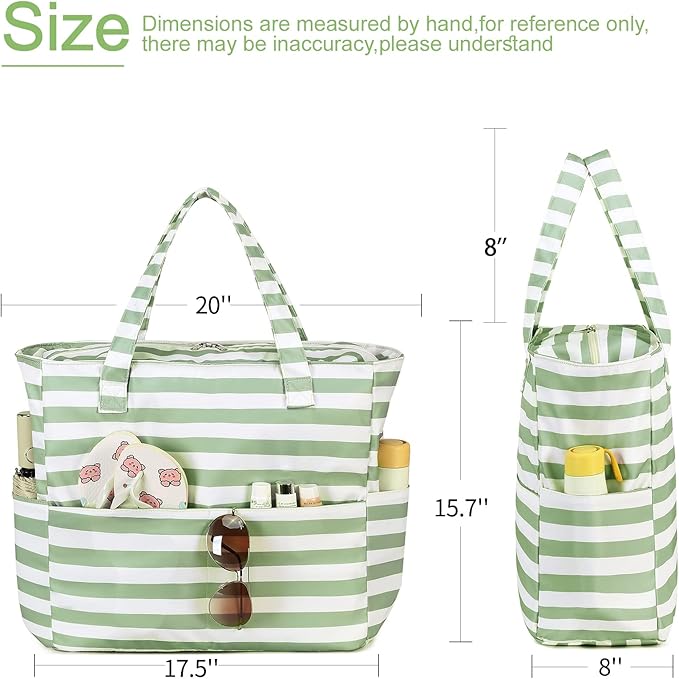 LEDAOU Beach Bag Waterproof Sandproof Women Beach Tote Pool Bag with Zipper for Swim Gym Grocery Travel with Wet Pocket | Sandproof, with Zipper, for Gym, Grocery, Travel, with Wet Pocket