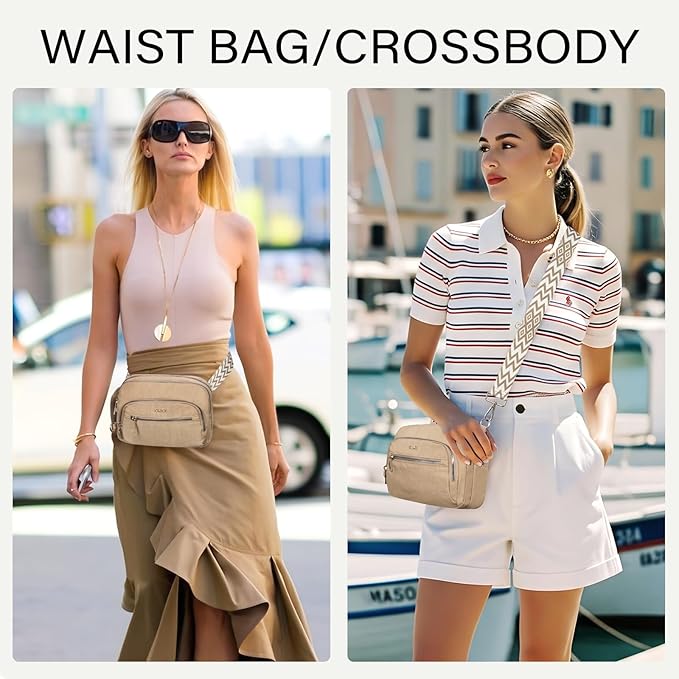 CLUCI Crossbody Bags for Women Travel,Travel Bags for Women,Travel Purses Anti Theft Crossbody,Convertible Belt Bag RFID