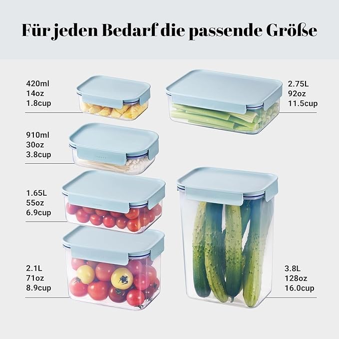 LocknLock Classic-Plus Plastic Food Storage Container | Airtight Plastic Food Storage Containers with Lids | BPA Free Stackable Food Storage for Meal Prep, Leakproof, Freezer & Dishwasher Safe, 910ml