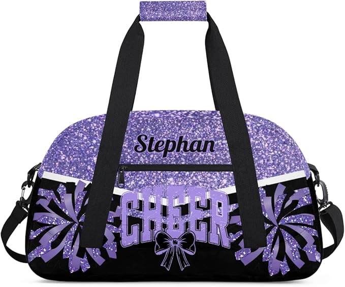 Cheer-Bag Customized Cheer-Gifts with Name Cheerleading-Bag for Girls Gym-Duffel-Bag Purple Cheerleader