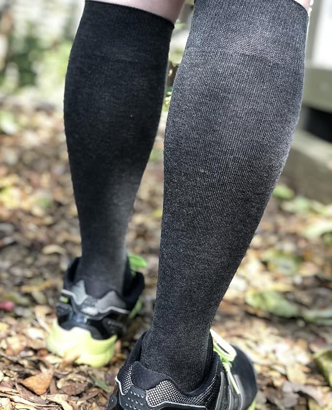 Plus Size Compression Knee High Socks, Wide Calf Extra Large for Men and Women, Comfortable Cotton