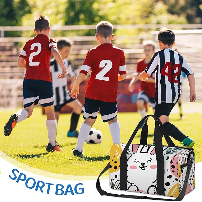 Easter Rabbit Travel Duffle Bag for Men Women, Lightweight Sport Gym Bag Tote Overnight Weekender Carry on Tote
